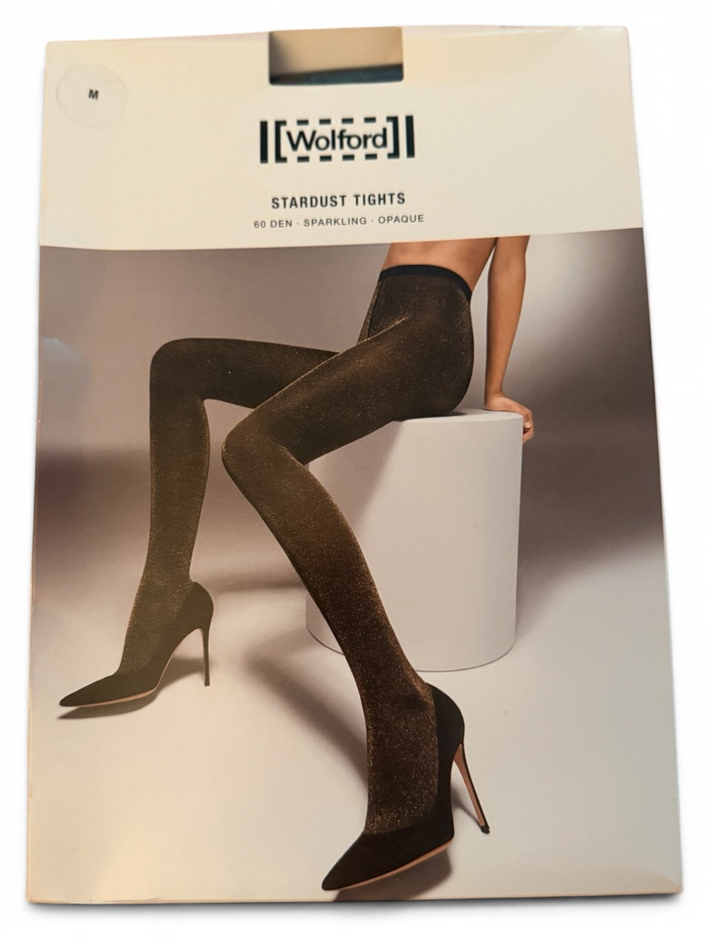 Wolford Stardust Sparkle Tights in Metallic Gold-Bronze